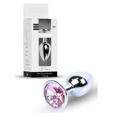 Plug Jewellery Silver, cristal roz pal - cutie B-Series alaturi de plugul anal bijuterie