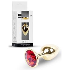 Plug Jewellery Gold, cristal rosu - cutie B-Series alaturi de plugul anal bijuterie