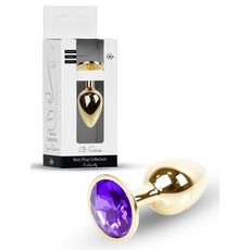 Plug Jewellery Gold, cristal mov - cutie B-Series alaturi de plugul anal bijuterie