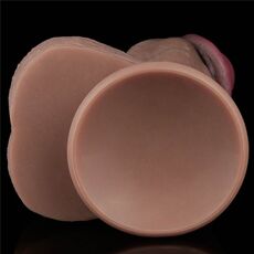 Dildo realist Lovetoy Nature Cock maro, vedere principala cap anatomic si textura de vene