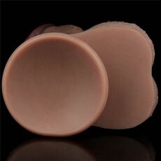 Sectiune transversala a dildo-ului Nature Cock 13 inch, aratand cele doua straturi de silicon: exterior moale si miez ferm interior