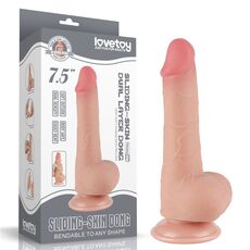 Dildo realist Lovetoy Sliding Skin 7.5 inch natural langa cutia originala de vanzare
