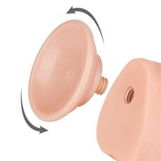 Baza ventuza detasabila a dildo-ului Lovetoy Sliding Skin 9.5 inch, cu filet vizibil