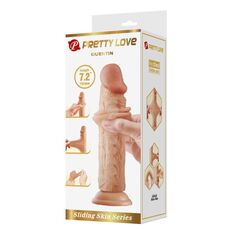 Dildo realist Pretty Love Quentin natural langa cutia originala, seria Sliding Skin