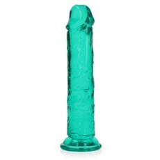 Dildo Realistice REALROCK Straight Suction Cup - Verde Transparent, 18cm