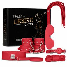Set BDSM Fetish B-Series 8 piese rosu, cutie Hidden Desire Chest cu toate componentele