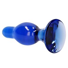 Butt Plug de sticla, Chrystalino Classy Blue, albastru