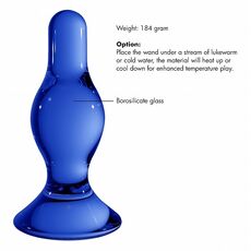 Butt Plug de sticla, Chrystalino Classy Blue, albastru