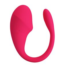Vibrator purtabil Romance Thalia roz, cu partea externa si bratul insertabil unite printr-o bucla flexibila