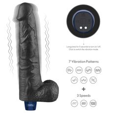 Butonul unic si cele 7 tipare de vibratie plus 3 viteze ale vibratorului Real Softee 10.5 inch