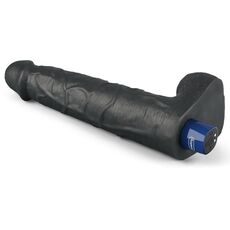 Vibrator Lovetoy Real Softee 10.5 inch negru, unghi diagonal cu baza si portul de incarcare magnetica
