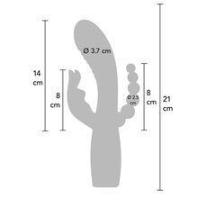 Vibrator Triplu ToyJoy Aphrodite, Roz, vedere suplimentara 4