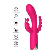 Vibrator Triplu ToyJoy Aphrodite, Roz, vedere suplimentara 5