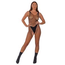 Bodystocking plasa Lace by LJ Negru, detaliu spate adanc decupat