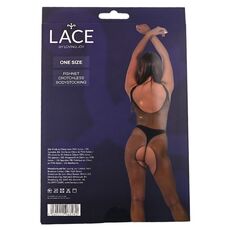 Bodystocking plasa Lace by LJ Negru, cutie vedere spate cu specificatii