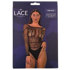 Body dantela Lace by LJ maneci lungi Negru, ambalaj cutie