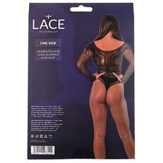 Body dantela Lace by LJ maneci lungi Negru, cutie vedere spate cu specificatii