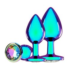 Set 3 Plug-uri Anale Metalice Iridescente Venice Collection Ouch