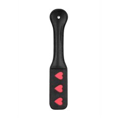 Paddle Hearts Ouch by Shots Piele PU Negru