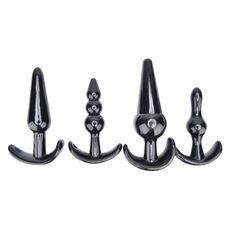4 dopuri anale Loving Joy, TPE - negru diferite