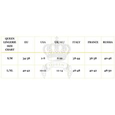 Queen Lingerie, tabel de marimi S/M si L/XL