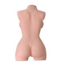 Masturbator 3D Dublu Orificiu cu Sani, TPE Natural, vedere din spate