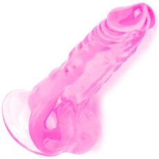 Mini Dildo Realistic cu scrot Crystal Jellies VSCNOVELTY, roz candy