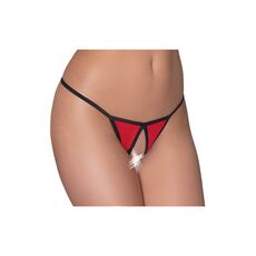 Set 3 chilotei tanga decupati, Negru si Rosu, One Size  rosu