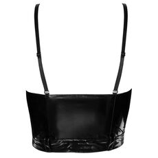 Bustiera neagra din Vinil cu fermoar frontal, Black Level vedere spate
