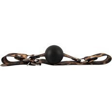 Set BDSM, zgarda, silicon negru, reglabil, imprimeu leopard, 4cm gag