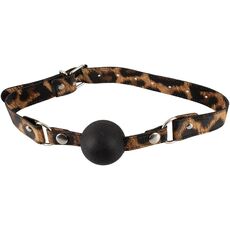 Set BDSM, zgarda, silicon negru, reglabil, imprimeu leopard, 4cm- bila