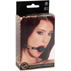 Set BDSM, zgarda, silicon negru, reglabil, imprimeu leopard, 4cm