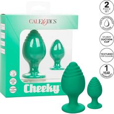 Set Dopuri Anale CalExotics Cheeky 2 Anal Plugs Set - Verde cutie
