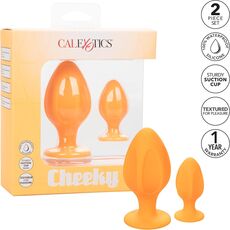Set Dopuri Anale CalExotics Cheeky 2 Anal Plugs - Orange