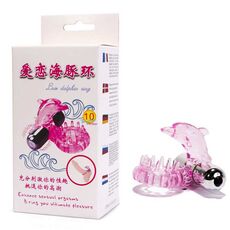 Inel pentru penis cu vibrator Dolphin Bullet Roz No.2 cutie