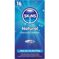 Cutia Skins Natural, pachet de 16 prezervative