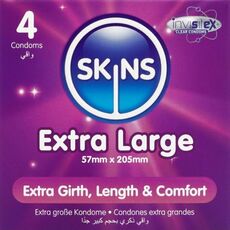 Cutia Skins Extra Large, format compact de 4 prezervative