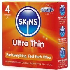 Cutia Skins Ultra Thin 4 buc vazuta din unghi, cu tehnologie Invisitex
