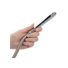 Sistem irigator intim cu furtun si 4 capete CalExotics argintiu, detaliu furtun flexibil