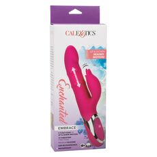 Vibrator rabbit cu bile si miscare ritmica Enchanted Embrace CalExotics roz, detaliu urechi iepuras