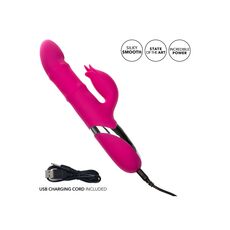 Vibrator rabbit cu bile si miscare ritmica Enchanted Embrace CalExotics roz, detaliu panou control