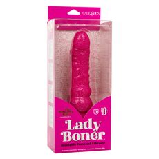 Vibrator flexibil cu sclipici Lady Boner CalExotics roz, detaliu varf