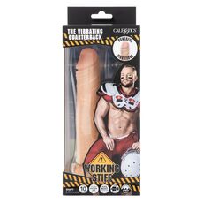 Dildo vibrator realist The Vibrating Quarterback CalExotics natural, vedere din fata