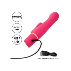 Vibrator rabbit cu doua motoare Love Bunny CalExotics roz, detaliu baza