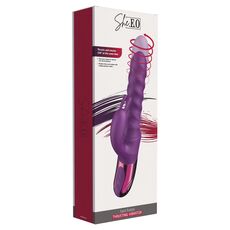 Vibrator rabbit cu rotatie si impingere Swirl She.E.O mov, detaliu urechi iepuras