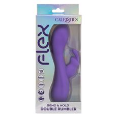 Vibrator rabbit flexibil Bend and Hold Double Rumbler CalExotics mov, detaliu tija curbata