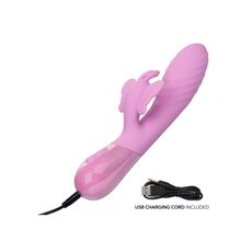 Vibrator dublu cu fluture Aura Dual Flutter CalExotics roz, detaliu baza