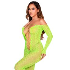 Body Dres Print Sarpe Leg Avenue, Verde Neon, S-L