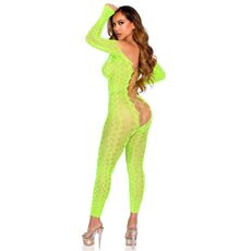 Body Dres Print Sarpe Leg Avenue, Verde Neon, S-L