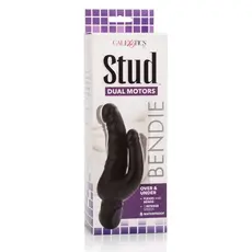 Vibrator Negru Dublu Bendie Stud Over & Under fata cutie